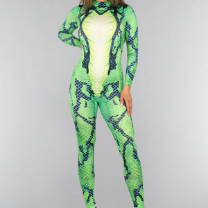 CARNA30 Groene Slangen Jumpsuit