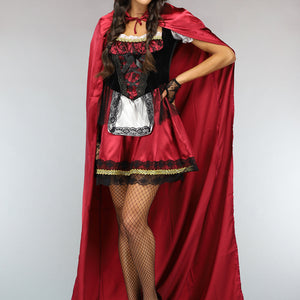 CARNA25 Roodkapje Kostuum met Lange Cape