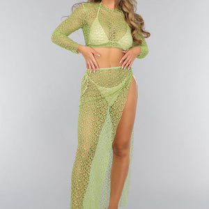 Groene Two Piece met Twist Rok