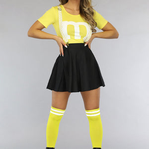 CARNA35 Gele M&M Kostuum
