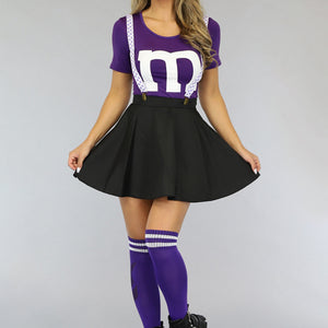 CARNA35 Paarse M&M Kostuum