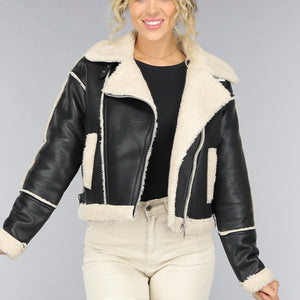 NEW0210 Zwarte Lammy Biker Jas