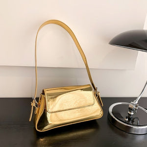 NEW0305 Gouden Verstelbare Metallic Schoudertas
