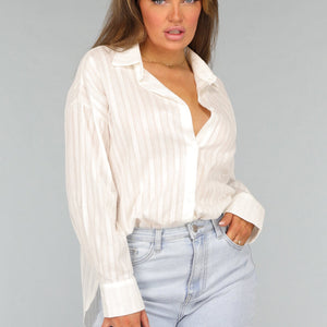 NEW0409 Witte Boho Blouse met Structuur
