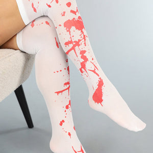 NEW0410 Witte Bebloede Horror Kousen
