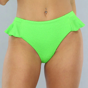 OP=OP.09.R Ruffle Bikini Broekje in Neon Groen