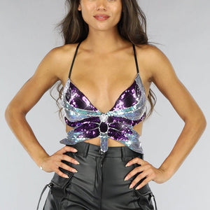NEW0507 Paarse Vlinder Top