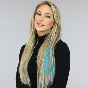 NEW0603 Clip in Haarextension Blauw