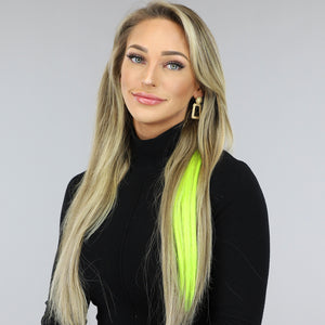 NEW0603 Clip in Haarextension Neon Geel