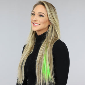 NEW0603 Clip in Haarextension Neon Groen