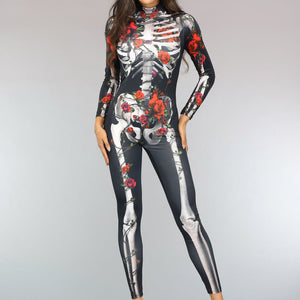 CARNA35 Skelet Jumpsuit met Rozen