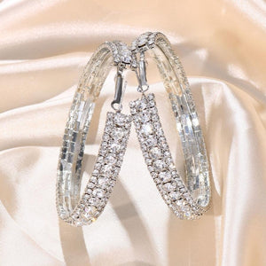 NEW0603 Zilveren Strass Oorbel Ringen