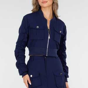 NEW060825 Navy Skort en Bomber Set