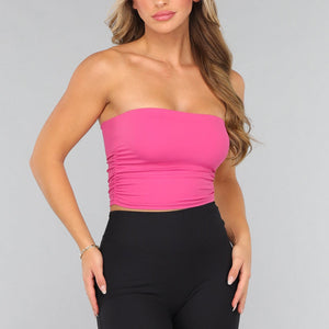 OP=OP.37.NL Fuchsia Rib Padded Bandeau Top