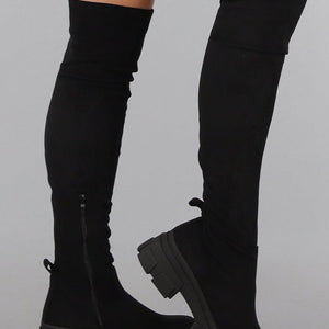 NEW0910 Zwarte Hoge Overknee Laarzen met Zachte Voering