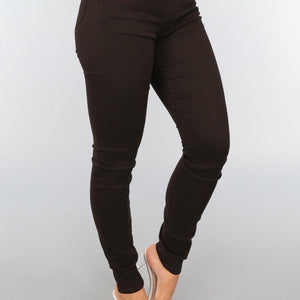 NEW1109 Donkerbruine Skinny Jeans
