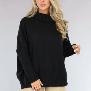 NEW1110 Grote Oversized Gebreide Trui Zwart