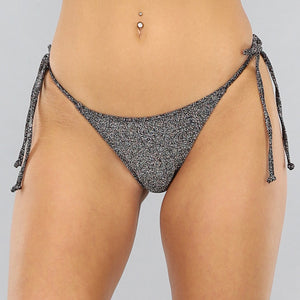 NEW1206 Zilveren Glitter Bikini Broekje met Strikdetail