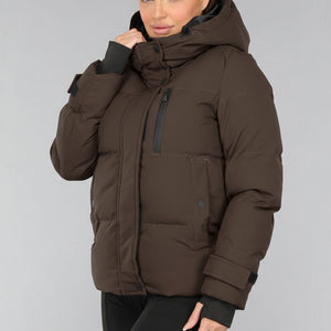 WINTER Korte Bruine Winterjas met Capuchon