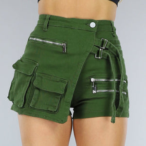 NEW1406 Groene Cargo Skort met Gespdetail