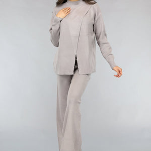 NEW1511 Zachte Taupe Lounge Set met Overslag