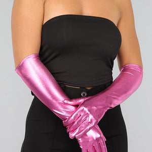 NEW1610 Lichtroze Schitterende Ellebooghandschoenen