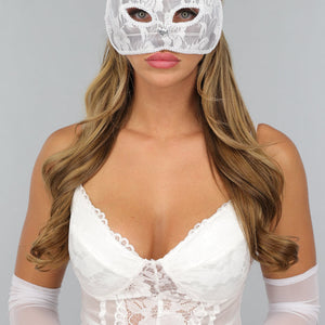 NEW1610 Wit Kanten Katten Masker