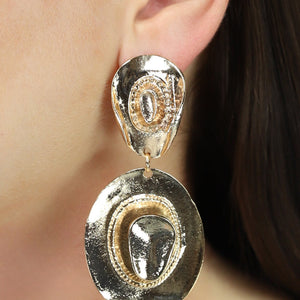 NEW1704 Gouden Oorbellen met Cowboyhoedjes