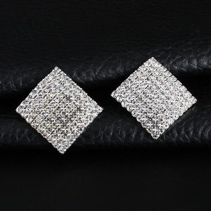 NEW1704 Vierkante Strass Oorbellen