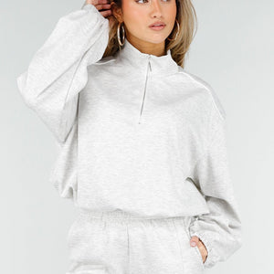 NEW180326 Grijze Halve Zip Trui