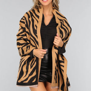 NEW1809 Grote Camel Zebra Print Sjaal