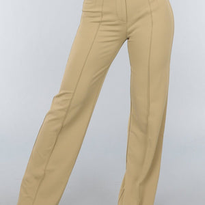 NEW1809 Khaki High Waist Stretch Pantalon