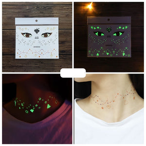 NEW1810 Glow In The Dark Tijdelijke Spooky Tattoo Set