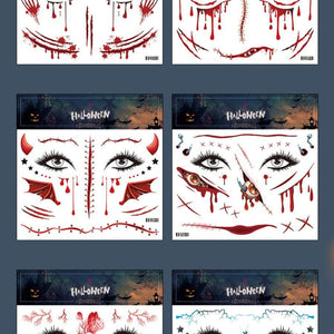 NEW1810 Halloween Tijdelijke Gezicht Tattoo