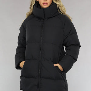 WINTER Zwarte Puffer Jas met Afritsbare Capuchon