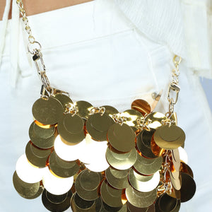 NEW2205 Gouden Tasje met Grote Pailletten