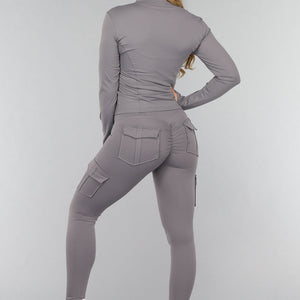 OP=OP.09.S Donkergrijze Gymset met Scrunch