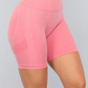 NEW2310 Koraal Kleurige Sport Short met Scrunch