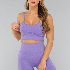 NEW2310 Paarse Sportieve Set met Biker Short