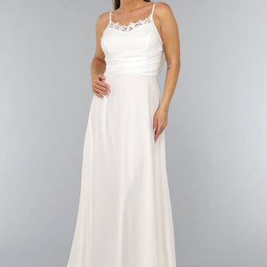 NEW2310 Witte Lange Bruidsjurk met Kanten Detail