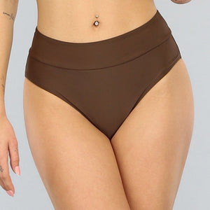 NEW2404 Bruine High Waist Bikinislip