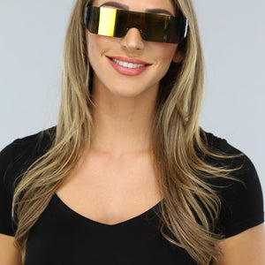 NEW2703 Zwarte Rave Bril met Spiegelglas