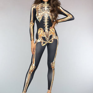 CARNA35 Gouden Skelet Kostuum
