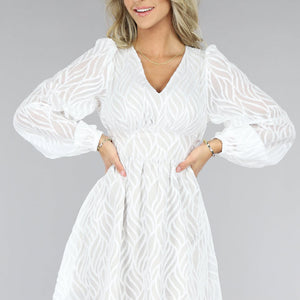 NEW2806 Witte Leaf Skaterjurk