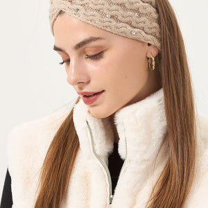 NEW3010 Gebreide Haarband met Glitter Steentjes