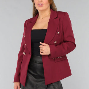 OP=OP.06.NL Wijnrode Button Blazer