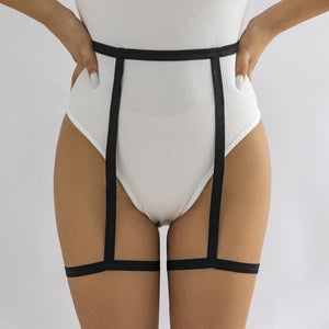 NEW3011 Zwarte Stretch Jarretels