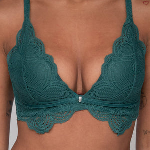 OP=OP.09.NL Voorgevormde Kanten Bralette in Zeegroen