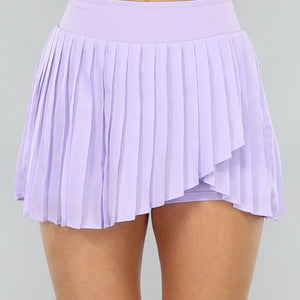 OP=OP! Geplooid Lila Plissé Rokje met Ingewerkt Broekje