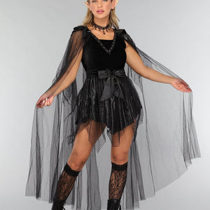 CARNA40 Mix en Match Zwart Schaduwkoningin Kostuum